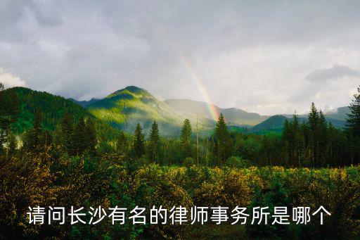 請問長沙有名的律師事務所是哪個