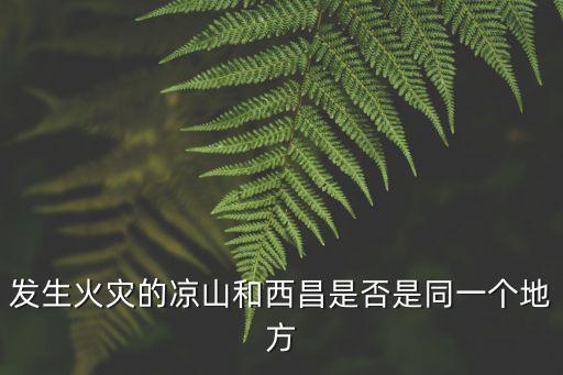 西昌大火，發生火災的涼山和西昌是否是同一個地方