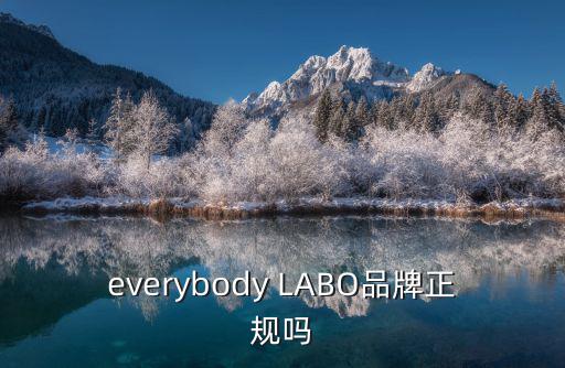 everybody LABO品牌正規嗎