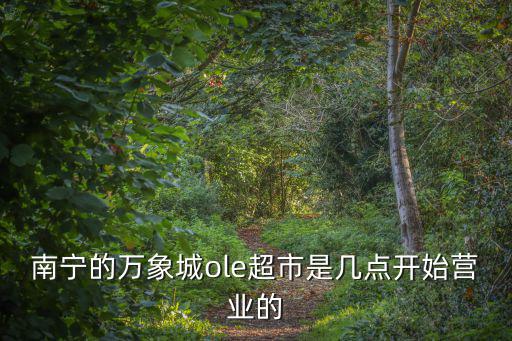 南寧的萬象城ole超市是幾點開始營業的