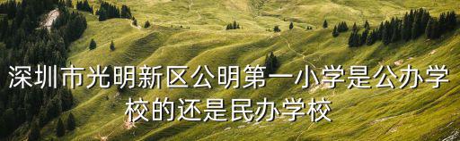 深圳市光明新區公明第一小學是公辦學校的還是民辦學校