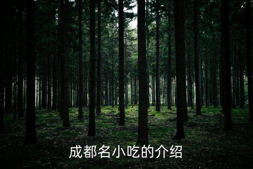 成都名小吃的介紹