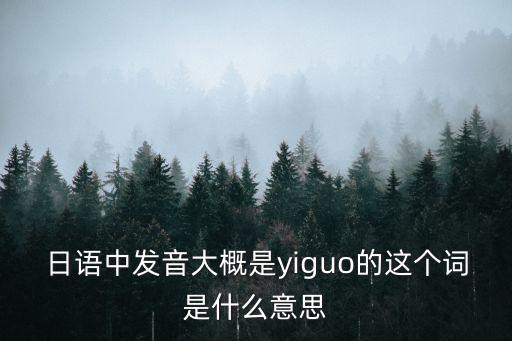 yiguo，日語中發音大概是yiguo的這個詞是什么意思
