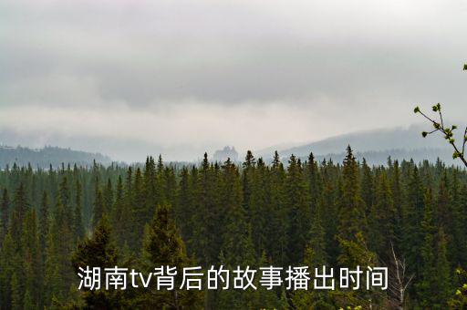 湖南tv，湖南tv背后的故事播出時間