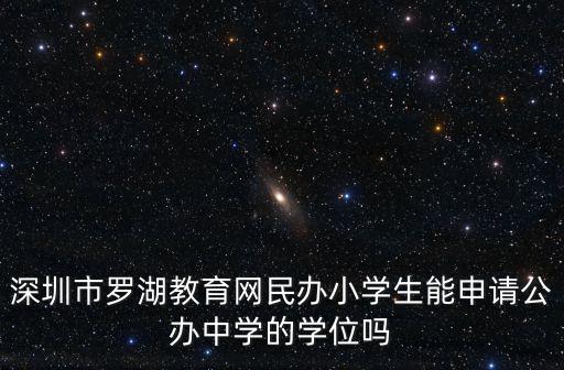 深圳市羅湖教育網民辦小學生能申請公辦中學的學位嗎