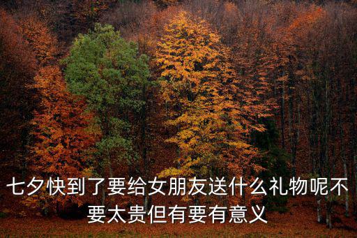 七夕快到了要給女朋友送什么禮物呢不要太貴但有要有意義