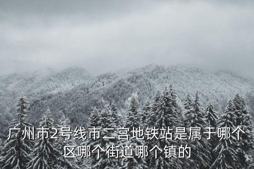 廣州地鐵22號線，廣州市2號線市二宮地鐵站是屬于哪個區哪個街道哪個鎮的