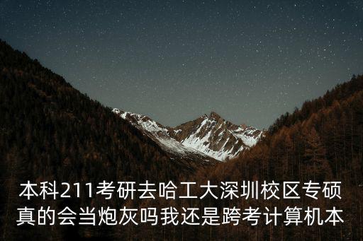 本科211考研去哈工大深圳校區專碩真的會當炮灰嗎我還是跨考計算機本