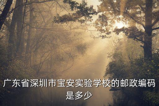 廣東省深圳市寶安實驗學(xué)校的郵政編碼是多少