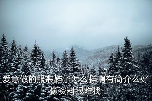 愛意做的服裝鞋子怎么樣啊有簡(jiǎn)介么好像資料很難找