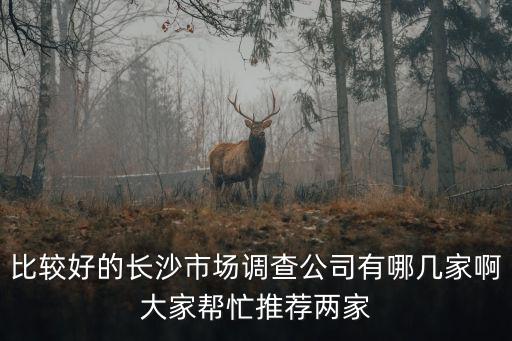 比較好的長沙市場調(diào)查公司有哪幾家啊大家?guī)兔ν扑]兩家