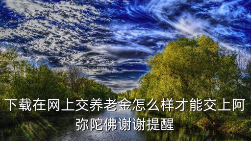 下載在網(wǎng)上交養(yǎng)老金怎么樣才能交上阿彌陀佛謝謝提醒