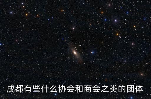成都有些什么協會和商會之類的團體