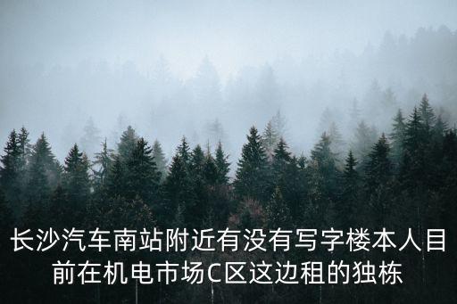長沙汽車南站附近有沒有寫字樓本人目前在機電市場C區這邊租的獨棟