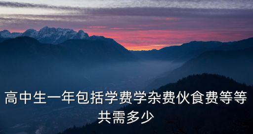 高中學費，高中生一年包括學費學雜費伙食費等等共需多少