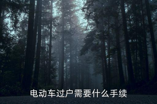 電動(dòng)車過(guò)戶需要什么手續(xù)