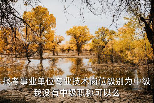 報考事業單位專業技術崗位級別為中級我沒有中級職稱可以么