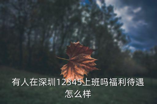 有人在深圳12345上班嗎福利待遇怎么樣