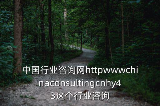 中國行業咨詢網httpwwwchinaconsultingcnhy43這個行業咨詢