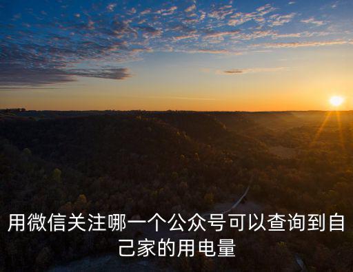 用微信關(guān)注哪一個公眾號可以查詢到自己家的用電量