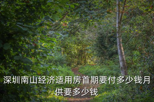 深圳南山經濟適用房首期要付多少錢月供要多少錢