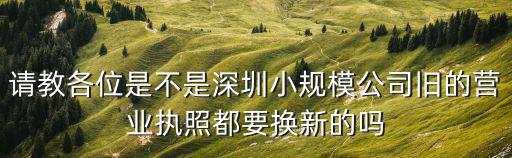 請教各位是不是深圳小規模公司舊的營業執照都要換新的嗎