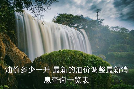 油價多少一升 最新的油價調整最新消息查詢一覽表