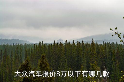 大眾汽車報價8萬以下有哪幾款