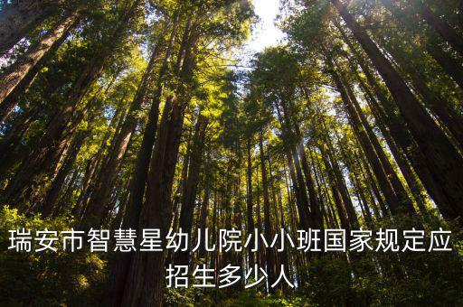 瑞安市智慧星幼兒院小小班國家規定應招生多少人
