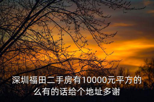 深圳福田二手房有10000元平方的么有的話給個地址多謝