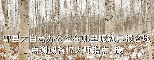郫縣大自考辦公室在哪里呢就是報名地點謝謝各位大師指點  搜