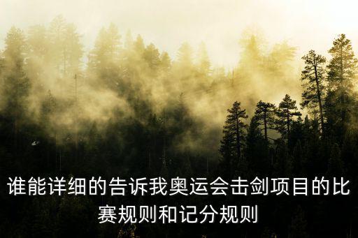 誰能詳細的告訴我奧運會擊劍項目的比賽規則和記分規則