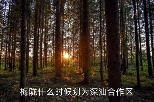 梅隴什么時候劃為深汕合作區