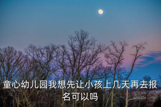 童心幼兒園我想先讓小孩上幾天再去報名可以嗎