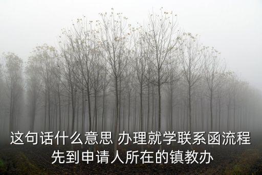 這句話什么意思 辦理就學聯系函流程 先到申請人所在的鎮教辦