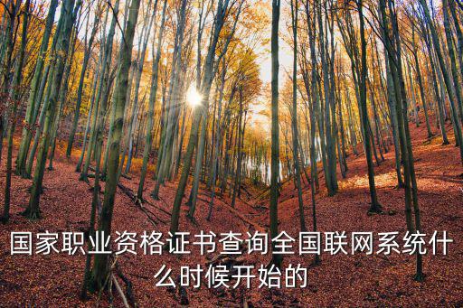 國家職業資格證書查詢全國聯網系統什么時候開始的