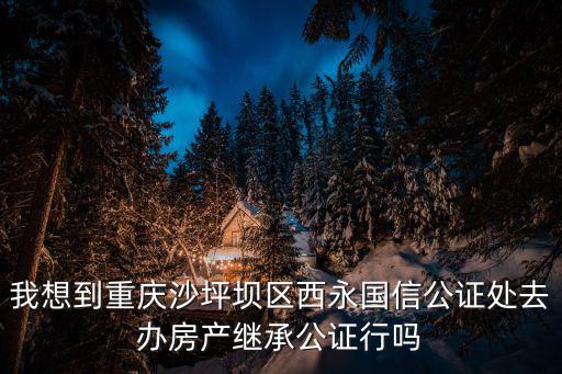 國信公證處，我想到重慶沙坪壩區(qū)西永國信公證處去辦房產(chǎn)繼承公證行嗎