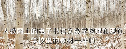 人教網上的電子書語文數學物理和現在學校里的教材一樣嗎