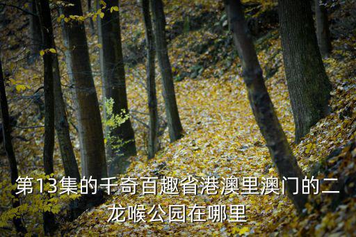 二龍喉公園，東望洋山怎么上去還有西望洋山
