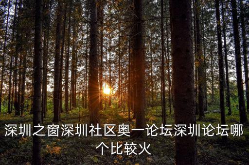 深圳之窗深圳社區奧一論壇深圳論壇哪個比較火