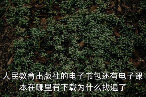 人民教育出版社的電子書包還有電子課本在哪里有下載為什么找遍了
