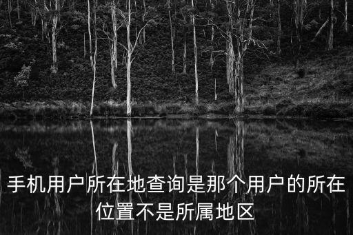 手機用戶所在地查詢是那個用戶的所在位置不是所屬地區(qū)