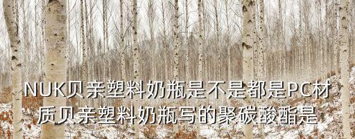 NUK貝親塑料奶瓶是不是都是PC材質(zhì)貝親塑料奶瓶寫的聚碳酸酯是