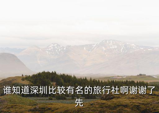 誰知道深圳比較有名的旅行社啊謝謝了先