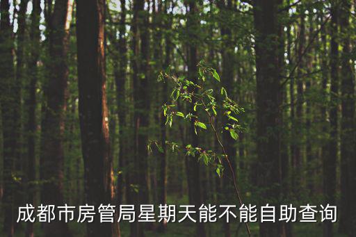 成都市房管局星期天能不能自助查詢