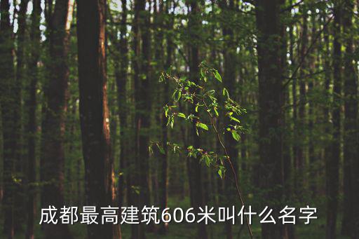 成都最高建筑606米叫什么名字