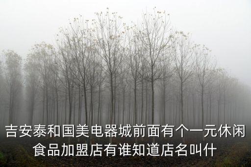 怡品客，吉安泰和國美電器城前面有個一元休閑食品加盟店有誰知道店名叫什