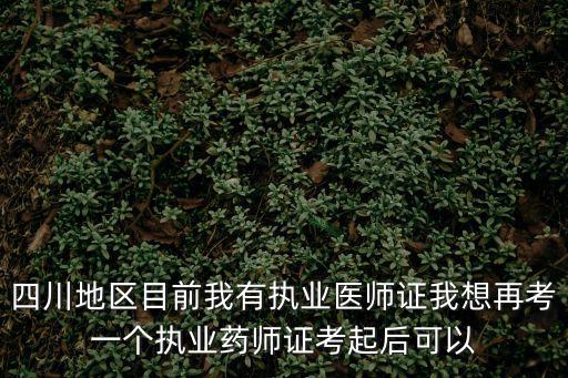 四川省執(zhí)業(yè)藥師，在外地工作可以到四川考執(zhí)業(yè)藥師嗎
