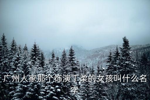 廣州人家那個飾演丁柔的女孩叫什么名字