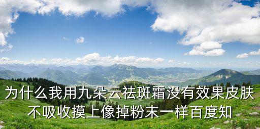 為什么我用九朵云祛斑霜沒有效果皮膚不吸收摸上像掉粉末一樣百度知